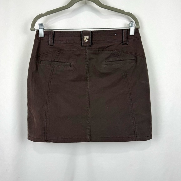 KUHL Womens Sz 4 Brown Inspiratr Hiking Brushed Canvas Pockets A-Line Mini Skirt - Picture 2 of 9